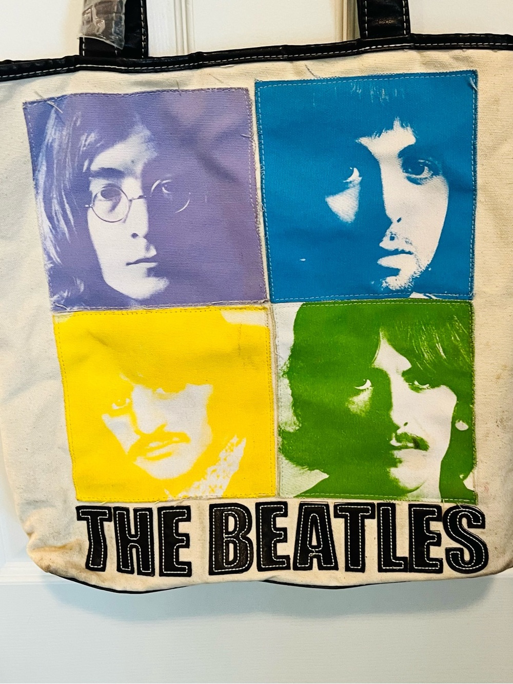 The Beatles Pop Art Canvas Tote — Multicolor Portraits